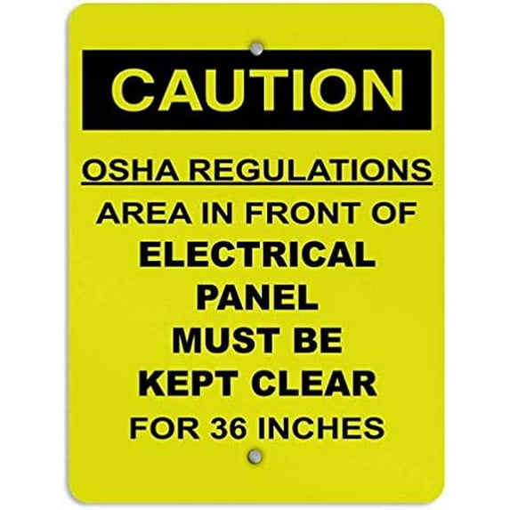Warning Sign in Front of Electrical Panel Clear for 36 Inches Sign Business Sign 12X8 Inches Metal Tin Sign