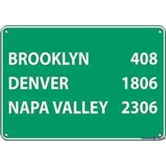 Warning Signs Metal Tin Sign -Brooklyn 408 Denver 1806 Napa Valley 2306 Traffic Street Aluminum for Wall Decor Outdoor Industrial Sign 12x8 Inches Warning Signs Prompt Signs
