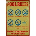 thumbnail image 1 of Warning Signs Pool Rules Swim At Your Ownirisk No Exceptions Sign Busines 12X8 Inches Aluminum Metal Tin Sign, 1 of 4