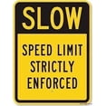 thumbnail image 1 of Warning Signs Prompt Signs Warning Signs Metal Tin Sign - Slow Speed Limit Strictly Enforced 80 Mil Wall Decor Outdoor Industrial Aluminum Sign 12x8 Inches Warning Signs Prompt Signs, 1 of 4
