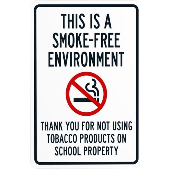 Warning This is A Smokefree Environment No Tobacco Products Metal Sign 8"x12", Prohibition Security Durable, For Business Home Street Wall Indoor Outdoor Smoke Prohibition