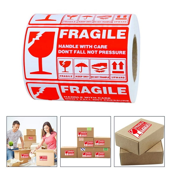 Toyandona Red Paper Fragile Stickers Easy to Notice Strong Adhesive 300Pcs