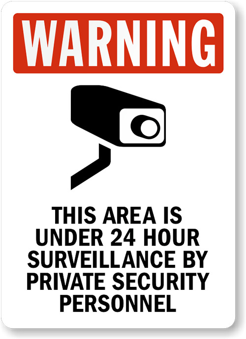 Warning Surveillance Metal Sign Weatherproof Size: 8 x 12 Inch ...