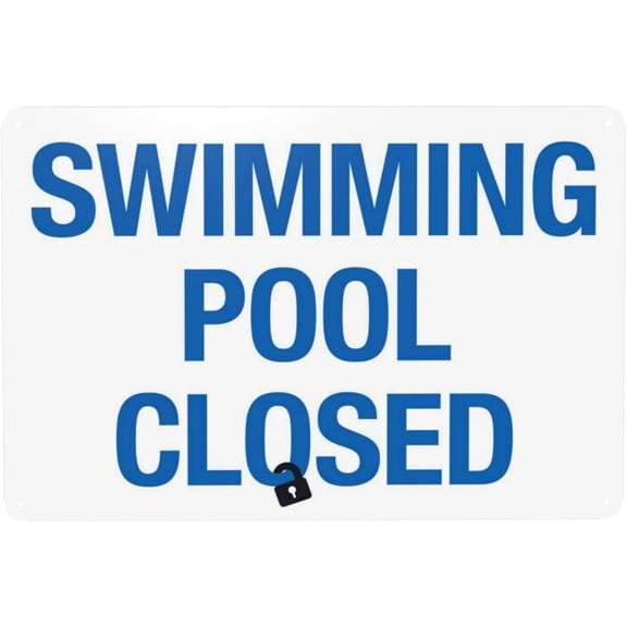 Warning Swimming Pool Closed Retro Aluminum Metal Sign 8"x12", Vintage Style Funny Pool Rules Decor, For Home Business Outdoor Indoor Water Facility Wall Art