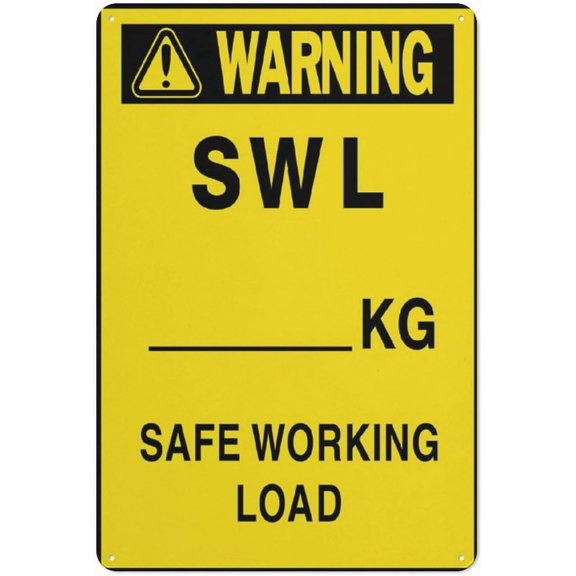 Warning Swl Safe Working Load Sign For House 8"x12" Yard Sign, Premium Aluminum, Sun-Proof, Rust-Free