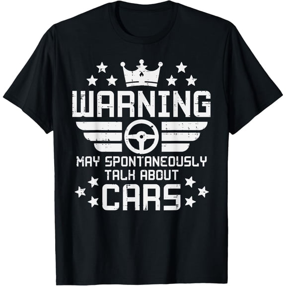 Warning Talk About Cars Funny Car Auto Mechanic Garage Men T-Shirt