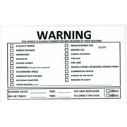 Warning, This Vehicle is Illegally Parked for Following ReasonS, 8" X 5" Stickers, Removable Adhesive - Pack of 40 Stickers