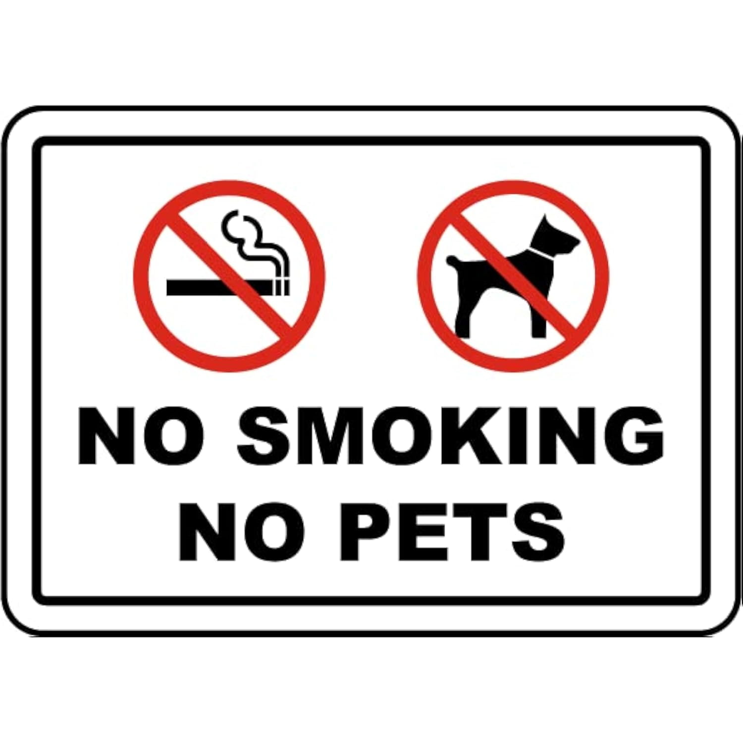 Warning Tin Sign Prohibition: No Smoking No Pets Vintage Decoration ...
