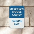 thumbnail image 1 of Warning Tin Sign Reserved Moose Family Parking Only Street Metal Tin Sign 12x8in Rust Free UV Durable Protected Metal Sign Wall Art for Men Cave Bar Home Bedroom Door, 1 of 5