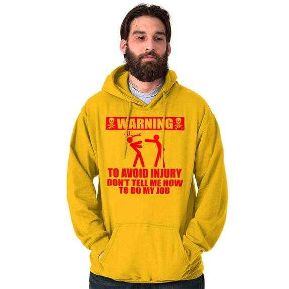 Warning To Avoid Injury Funny Cartoon Hoodie Hooded Sweatshirt Men Brisco Brands S