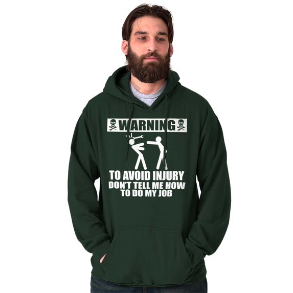 Warning To Avoid Injury Funny Cartoon Hoodie Hooded Sweatshirt Men Brisco Brands S