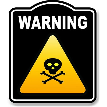 Warning Toxic Skull Risk Caution OSHA Danger BLACK Aluminum Composite Sign, 20"x24"