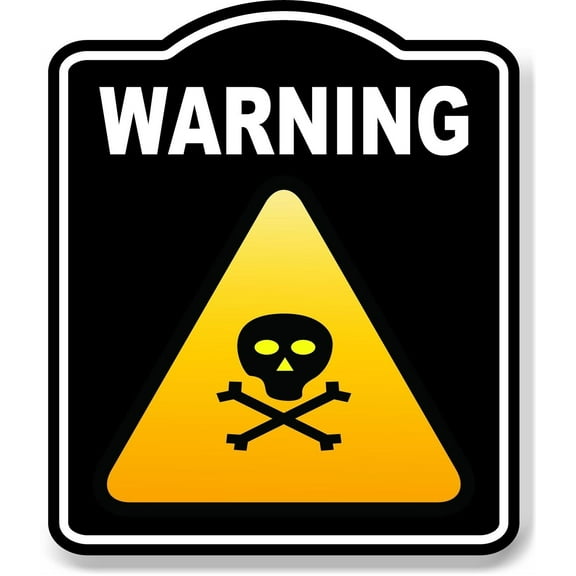Warning Toxic Skull Risk Caution OSHA Danger BLACK Aluminum Composite Sign, 8.5"x10"