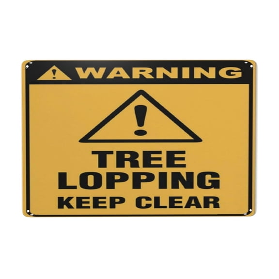 Warning Tree Lopping Keep Clear Symbol Sign Tin Sign Warning Metal Sign Vintage Sign Wall Decor for Home Farm Bar Coffee Shop Club Decoration 8x12 Inch