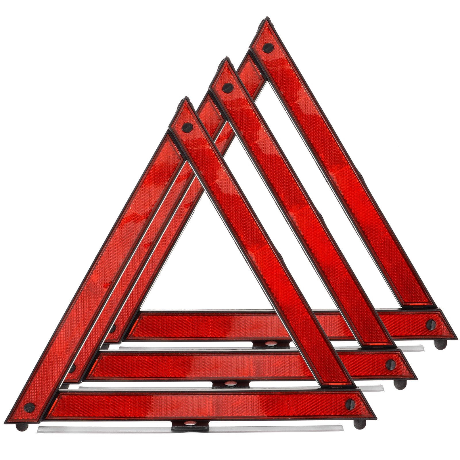 Warning Triangle 3 Pcs Reflective Road Triangles Roadside Cars Foldable Emergency Tool Abs Plastic