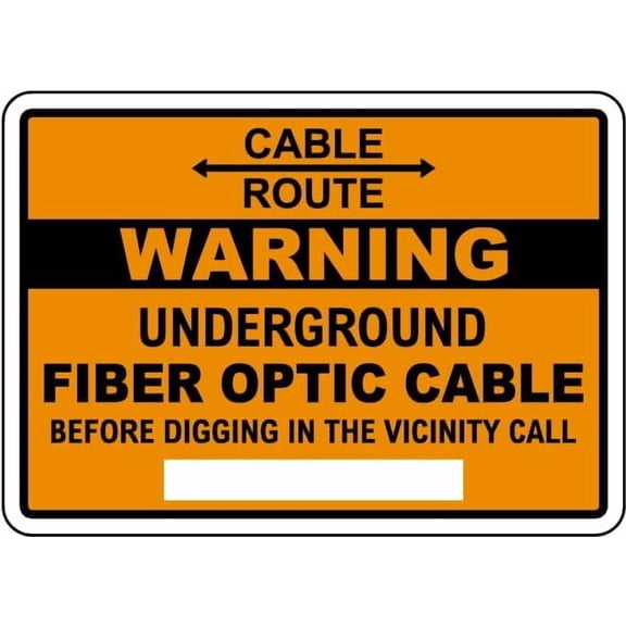 Warning Umderground Fiber Optic Cable Sign Signs Electrical Call Before You Dig Metal Tin \8 x 12 Inch for Home or Work