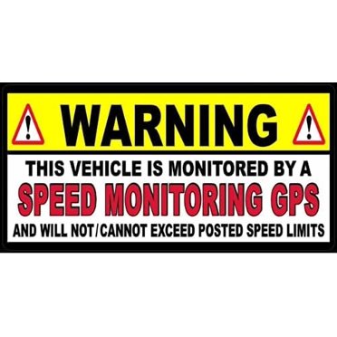 Vehicle Speed Monitored By GPS OSHA Safety Decal Sticker – 1 Pair (1.5 X 3.6 Inches) – Oracal