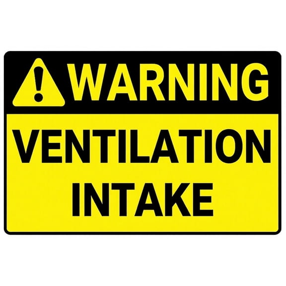 Warning Ventilation Intake Metal Placard - 8"x12" Aluminum Warning Sign, for Property Business Yard House Office