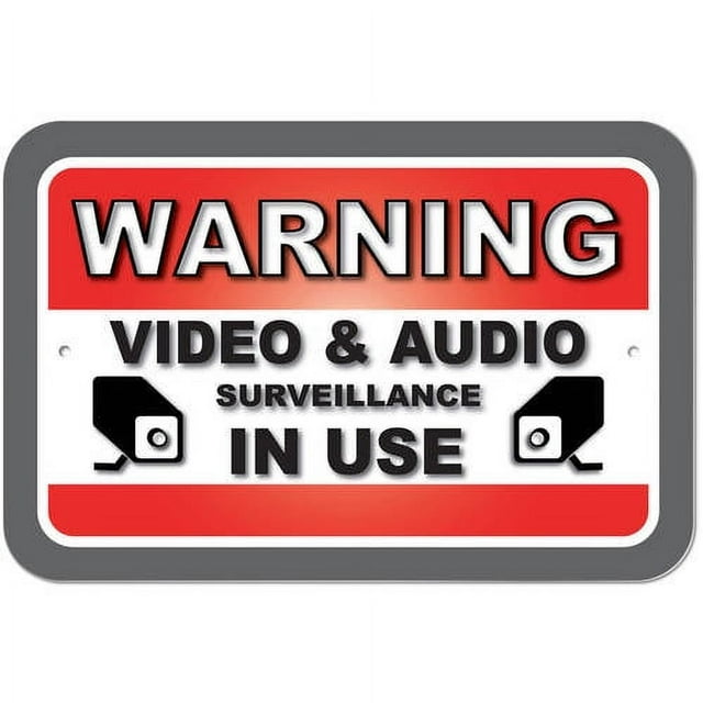 Warning Video And Audio Surveillance In Use Sign - Walmart.com