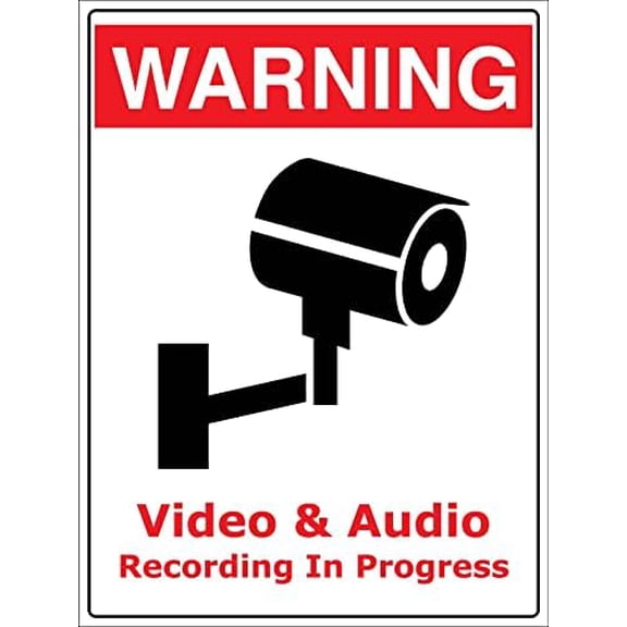 Warning Video & Audio Recording In Progress Sign Metal Tin Sign 8x12 Inches