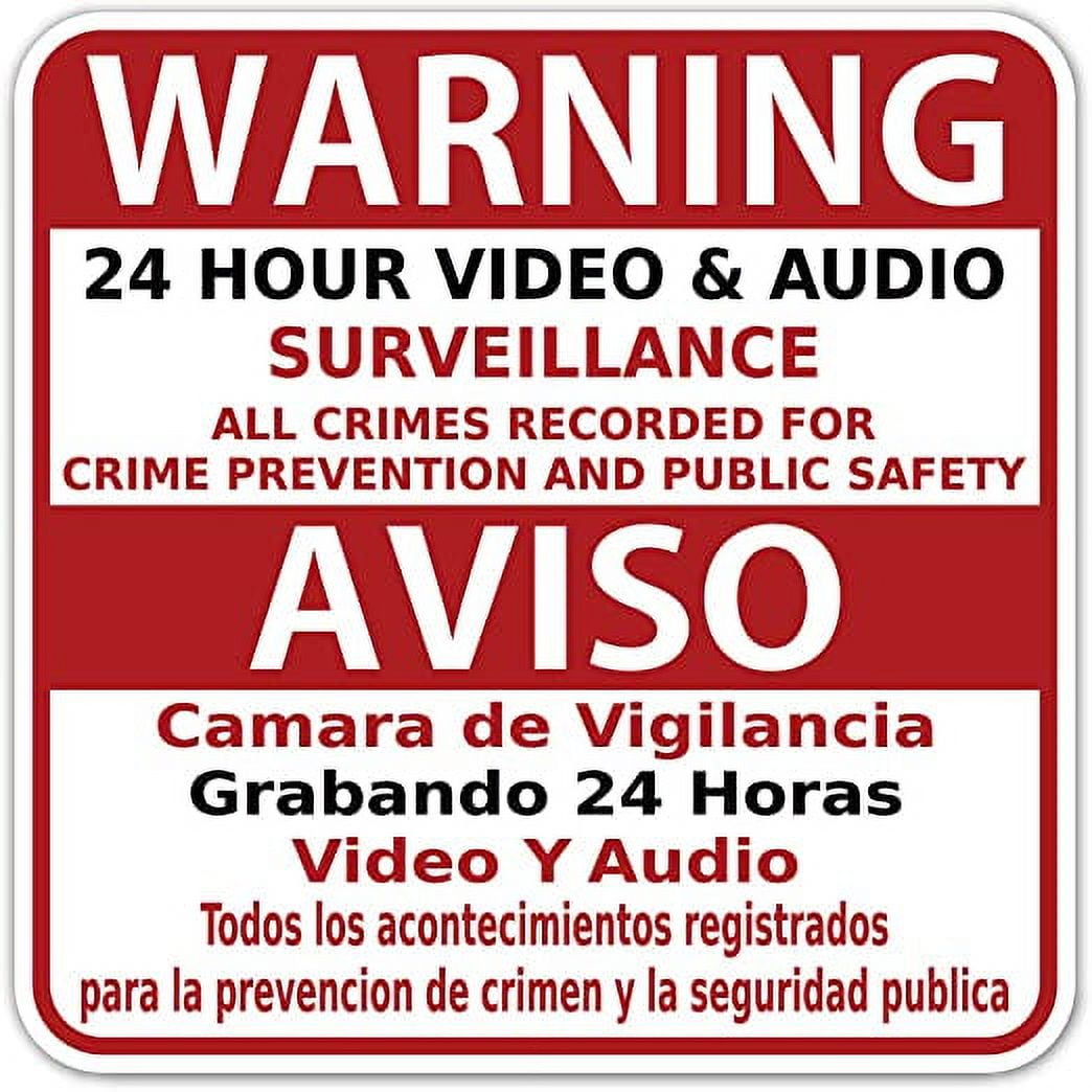 Warning Video Audio Surveillance | No Trespassing Protected 24 HR ...