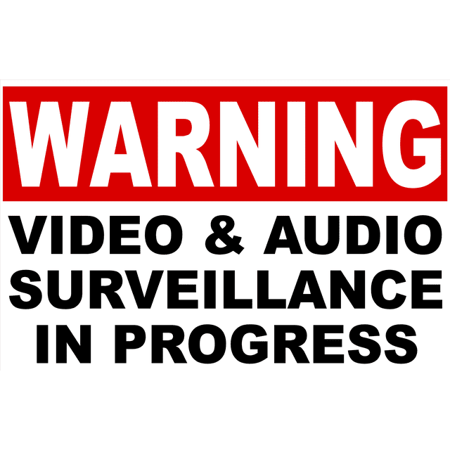 Warning Sign Video Warning Video & Audio Surveillance in Progress Sign - Walmart.com