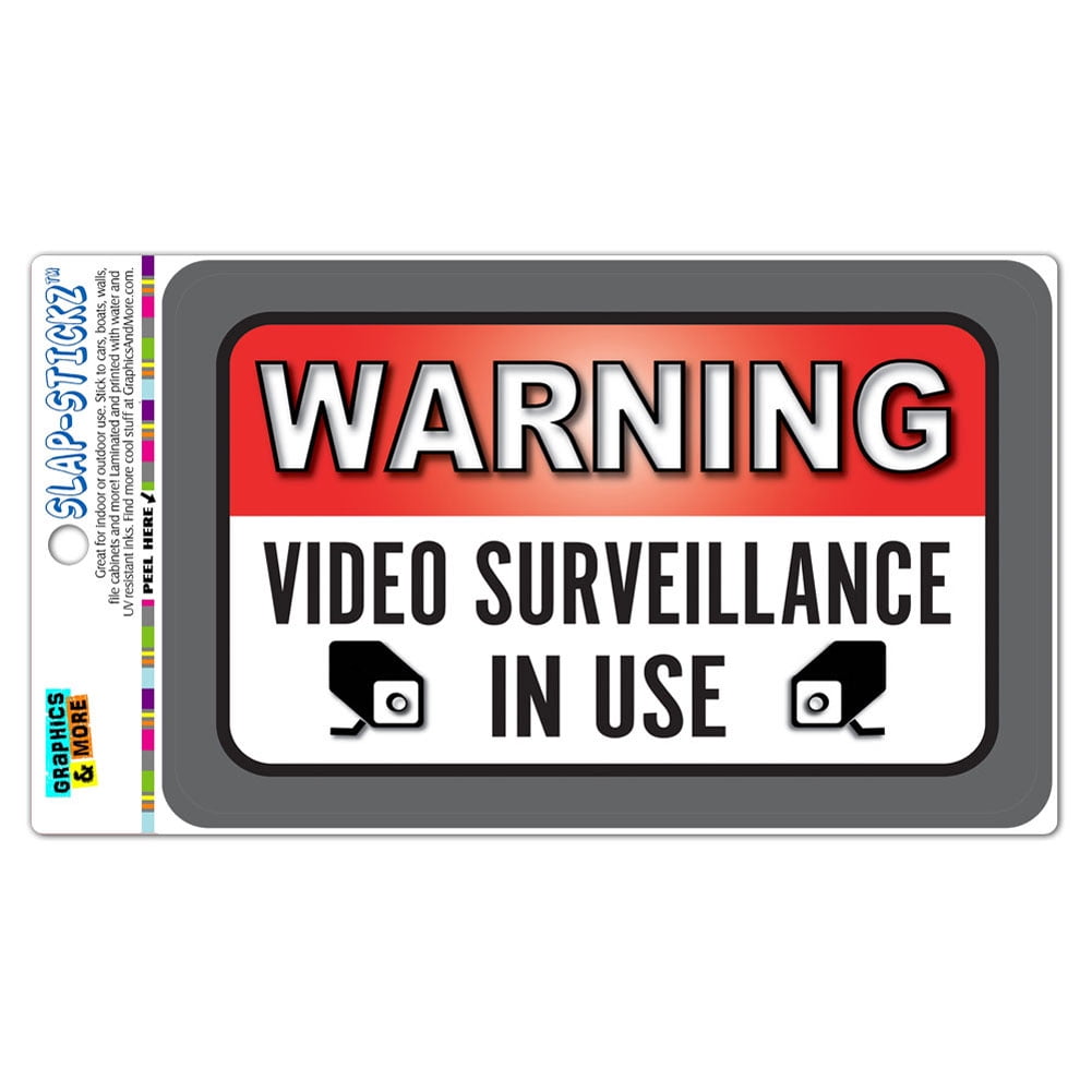 Warning Video Surveillance In Use SLAP-STICKZ(TM) Automotive Car Window ...
