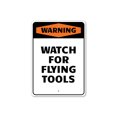 thumbnail image 1 of Warning: Watch for Flying Tools, Hilarious Garage Sign, Funny, Handyman Aluminum Metal Decor Sign - 4x18 inches, 1 of 4