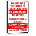 thumbnail image 1 of Warning We Reserve The Right To Refuse Service Sign, Walls Fence Posts And Door Visitor Notice Sign 8X12 Inch Metal Aluminum, 1 of 4
