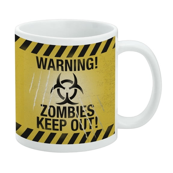 Warning Zombies Keep Out White Mug