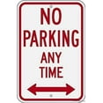 thumbnail image 1 of Warning reminder Sign Legend No Parking Any Time Double Arrow Yard Decorative 8 x 12 inches Office Supplies Metal Sign, 1 of 4