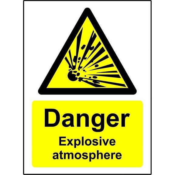 Warning sign Danger explosive atmosphere metal park safety aluminum Sign Size: 16 x 12 Inch