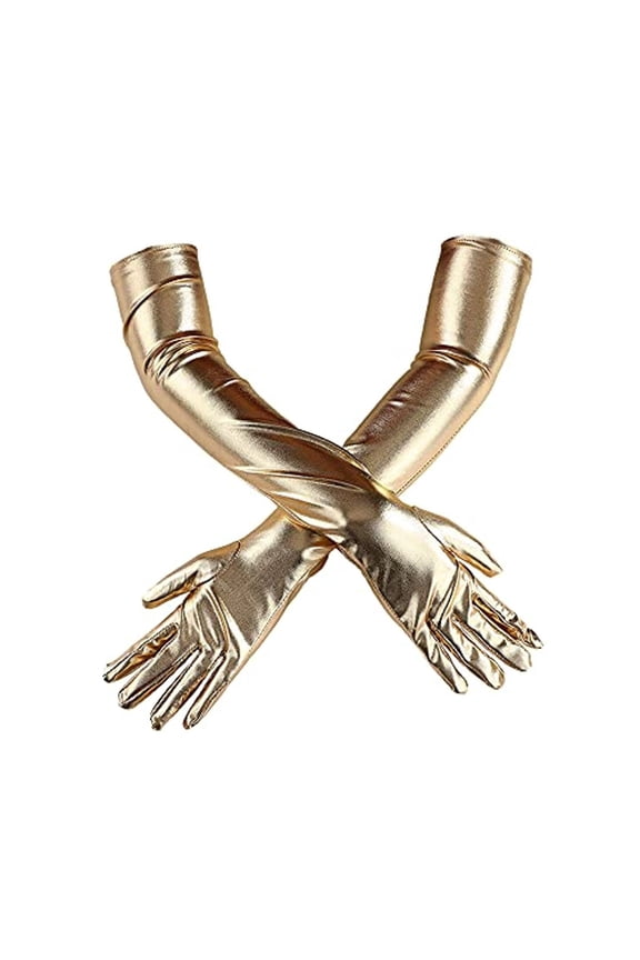 1 Pair Women Cosplay Gloves Coated Faux Leather Five Fingers Anti-slip Nightclub Stage Performance Pole Dance Mittens