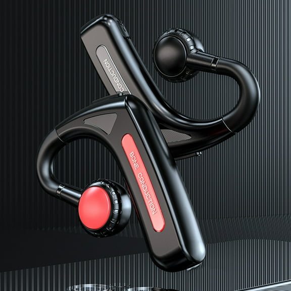 Waroomhouse 1Pc M-618 Bone Conduction Earphone Waterproof Long Standby Time Earhook Bluetooth-compatible 5.1 Wireless Single Headset for Business