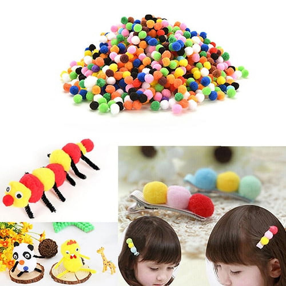 200pcs Assorted Sparkle Glitter Pom Poms Balls for Arts Craft Kids DIY  Accessories 30mm 