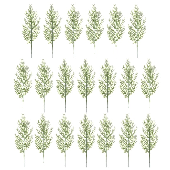 Waroomhouse 20Pcs Artificial Pine Branches , Reusable Fake Green Leaf for DIY Crafts Photography Props Home Christmas Decoration