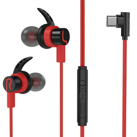 Waroomhouse 360-degree Sound Headphones Wired Gaming Headphones Wired Headphone 3.5mm/type-c Sports Headset Stereo Sound In-ear Earphone with Mic for Gaming Music