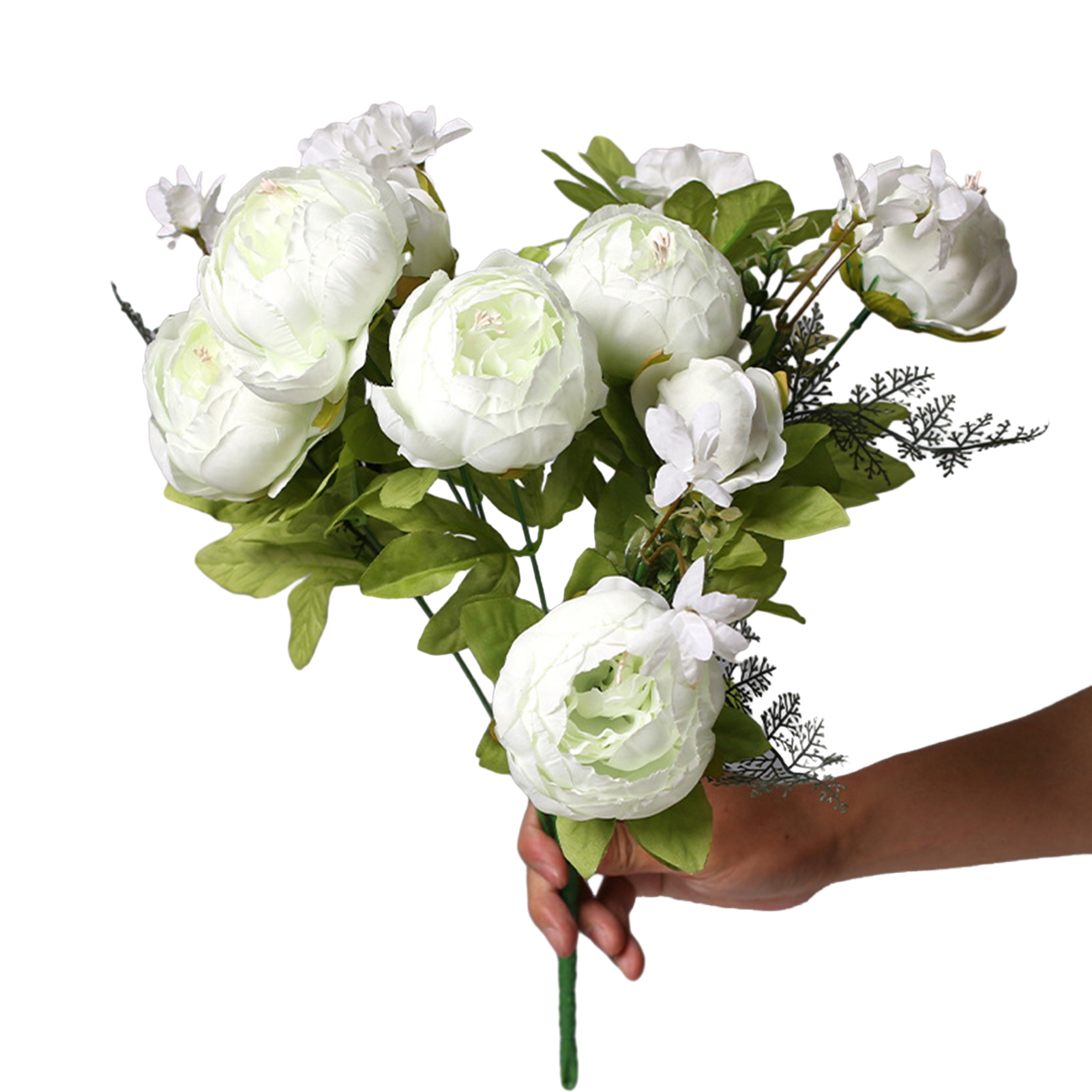 Waroomhouse Artificial Peony Bouquet Faux Silk Peony Flowers European ...