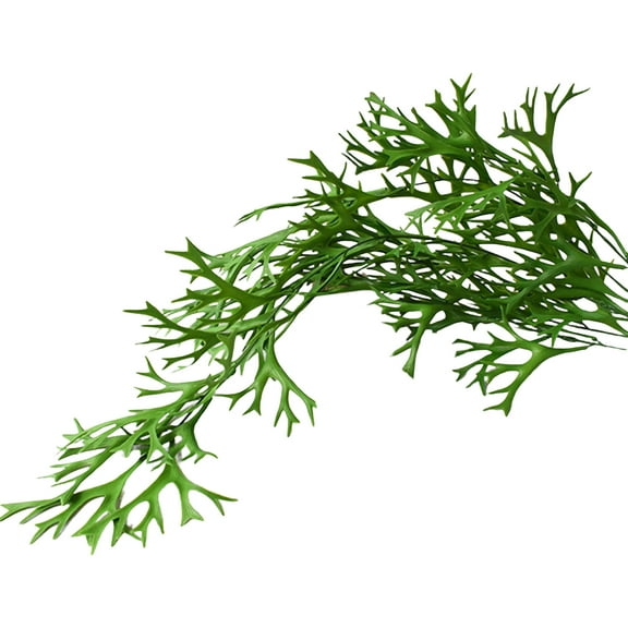 Waroomhouse Artificial Rattan Wall-mounted No Watering Easy Care Vibrant Color Realistic Home Decoration Plastic Fake Fern Green Plant Staghorn Leaf for Wedding