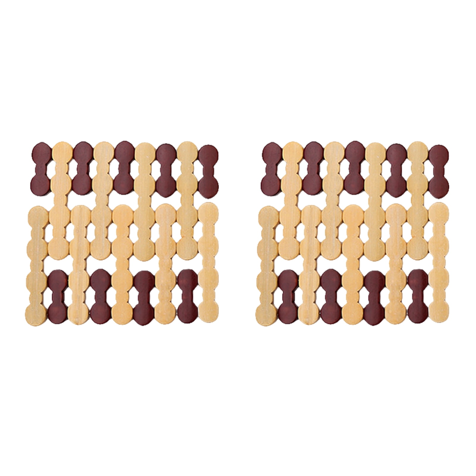 Waroomhouse Bamboo Insulated Coaster Set 2Pcs MultiPurpose NonSlip