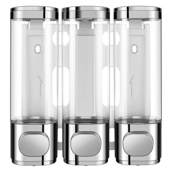 Waroomhouse Bathroom Soap Dispenser Body Lotion Dispenser 3-in-1 Wall Mounted Soap Dispenser for Bathroom Kitchen 300ml Shower Pump Dispenser for Shampoo