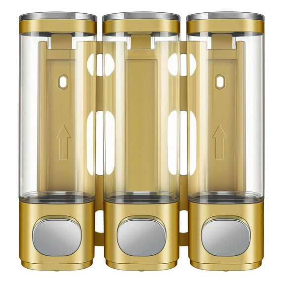 Waroomhouse Bathroom Soap Dispenser Body Lotion Dispenser 3-in-1 Wall Mounted Soap Dispenser for Bathroom Kitchen 300ml Shower Pump Dispenser for Shampoo