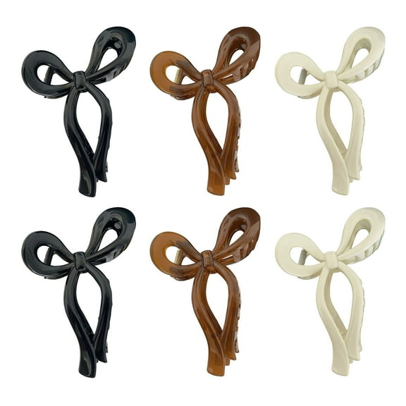 Waroomhouse Bow Hair Claw Hair Claw Bow Clip Plastic Bowknot Shape Hair Claw Candy Color Hair Clip Anti-slip Back Head Hair Pin Women Hair Accessories