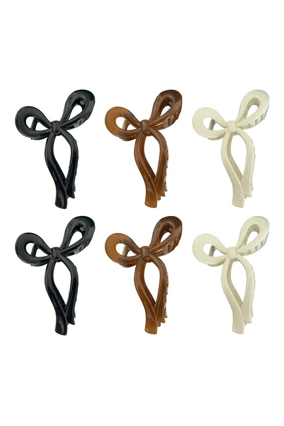 Bow Hair Claw Hair Claw Bow Clip Plastic Bowknot Shape Hair Claw Candy Color Hair Clip Anti-slip Back Head Hair Pin Women Hair Accessories