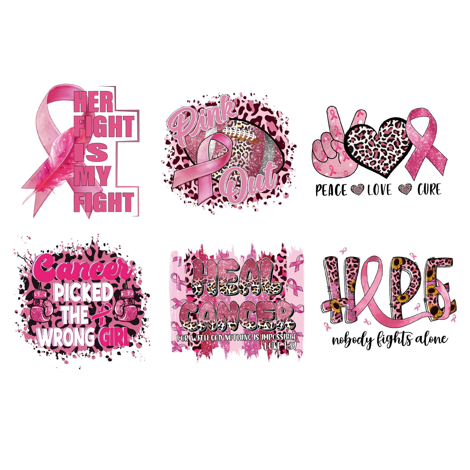 Waroomhouse Breast Cancer Awareness Iron-on Stickers Iron-on Decals ...