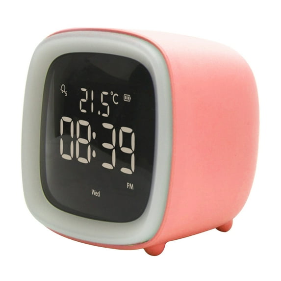 Waroomhouse Cartoon Rabbit Ear Shape Rechargeable Digital Display LED Nigh Light Alarm Clock
