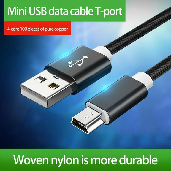 Waroomhouse Data Cable High speed Transfer Shielding Stable Output Anti winding Widely Compatible Charging Braided Wire Mini USB Data Transfers Charger Cable for MP3 MP4 Player