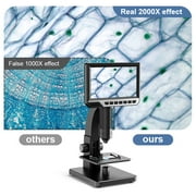 Waroomhouse Digital Microscope 2000X Microscope High Clarity Large Screen Multi Language Observing USB Charging for Laboratory
