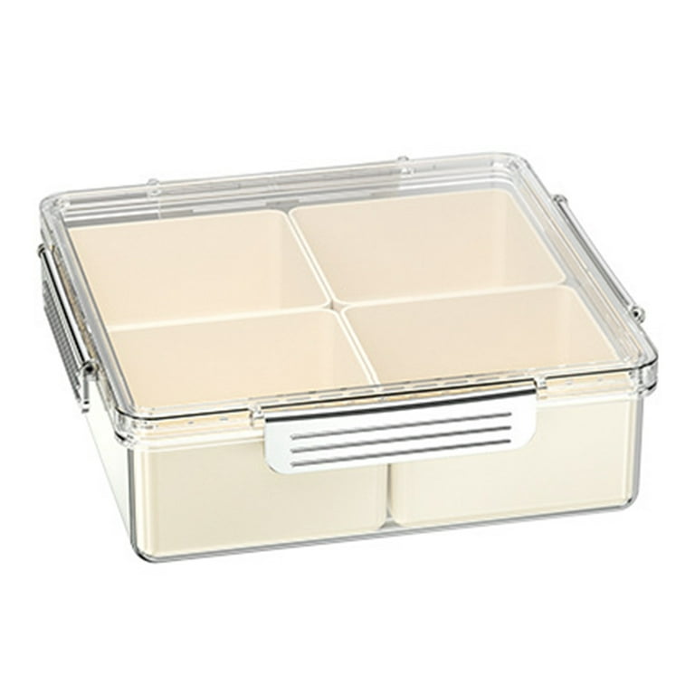 Waroomhouse Divided Snack Tray Divided Food Serving Tray Snack Box  Container with Clear Lid Large Capacity Food Grade Secure Seal Fruit  Vegetable