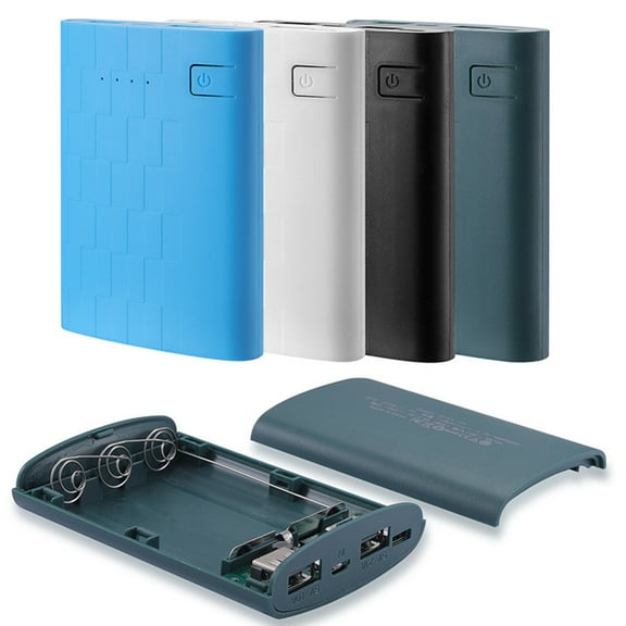 Waroomhouse Dual USB Output Battery Indicator Overcharge Overcurrent Protection Solderless Power Bank Shell 3x18650 Batteries Portable Charger Case for Smart Phone